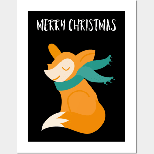 Merry Christmas fox Posters and Art